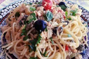 espaguetis a la griega