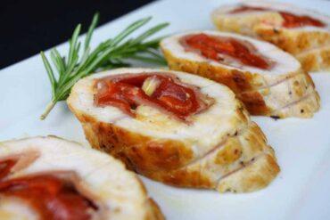 rollito de pechuga muy jugoso