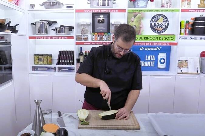 Berenjenas rellenas de cus cus paso 1