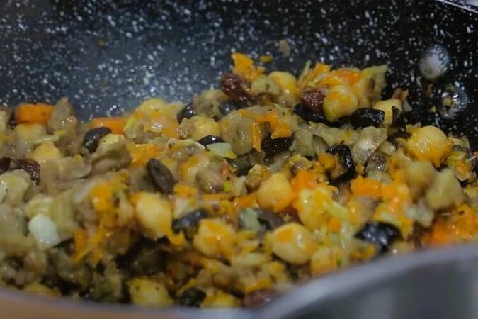 Berenjenas rellenas de cus cus paso 4