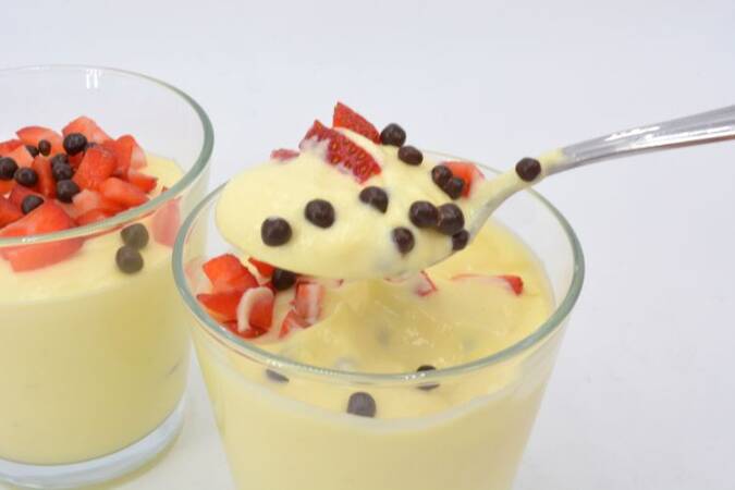 Crema de mango con leche condensada paso 5