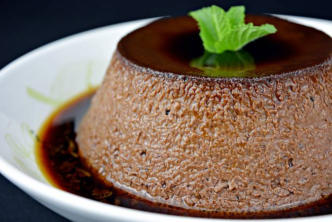 flan de chocolate sin horno paso 6