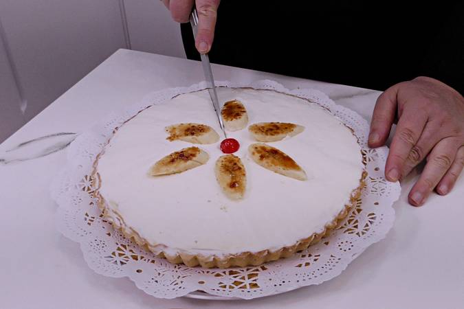 tarta de plátano con crema de queso paso 12