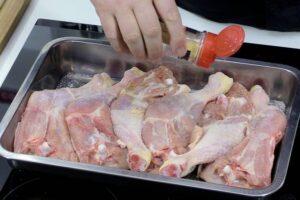 pollo con champiñones paso 1