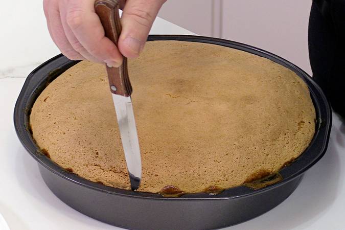 bizcocho de plátano caramelizado paso 8
