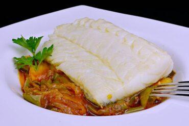 bacalao a la plancha con pisto