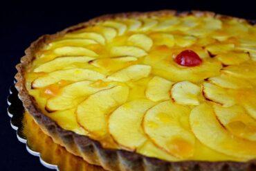 tarta de manzana y crema de chocolate