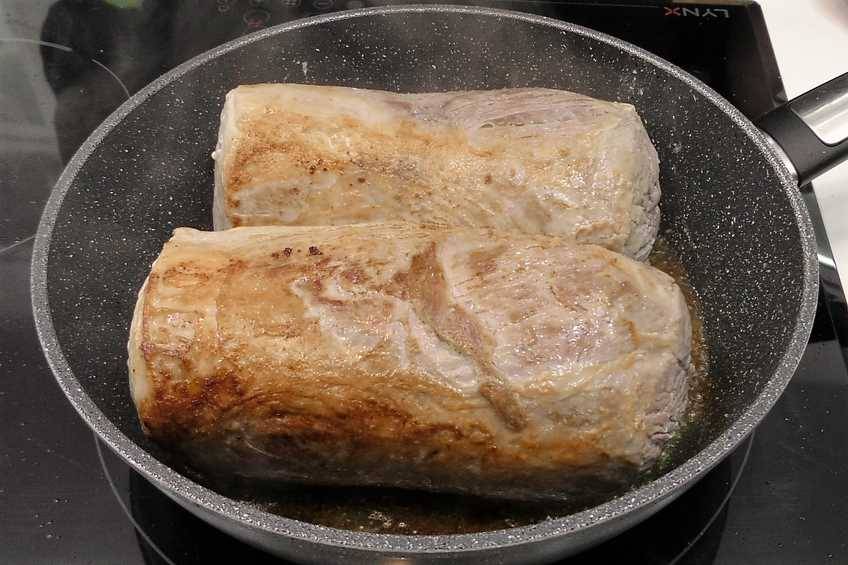 Lomo de cerdo en salsa de naranja paso 1