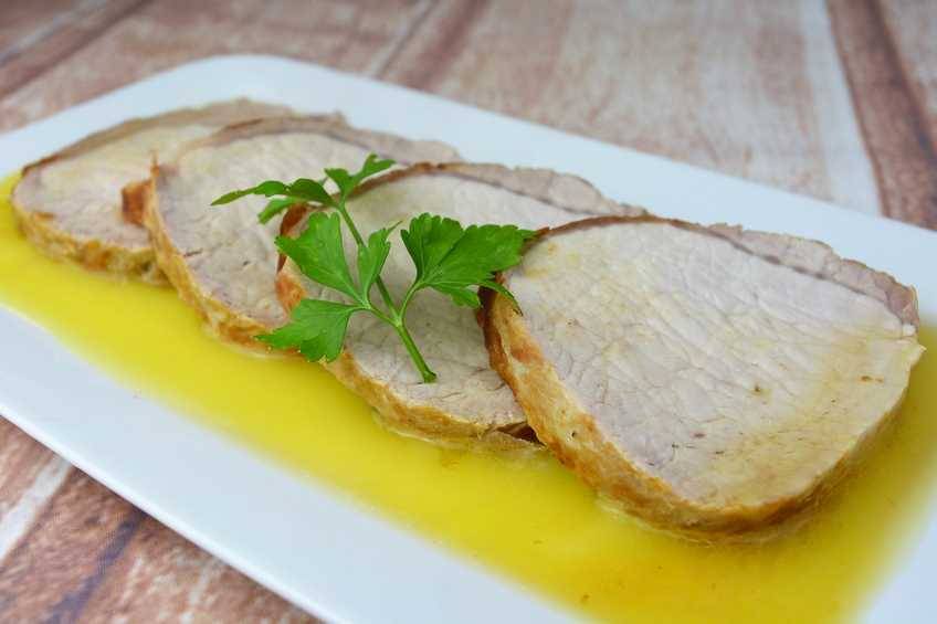 Lomo de cerdo en salsa de naranja paso final