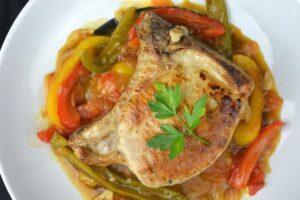 chuletas de cerdo con salsa agridulce paso final