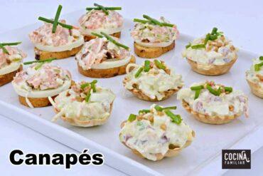 canapés de salmón ahumado