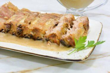 costillas de cerdo con salsa gravy