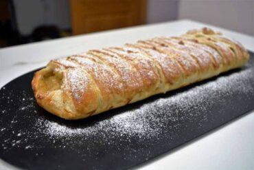 trenza de hojaldre y manzana