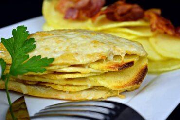 milhojas de pollo y patatas