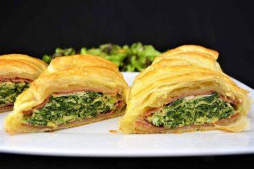 pastel de hojaldre con espinacas