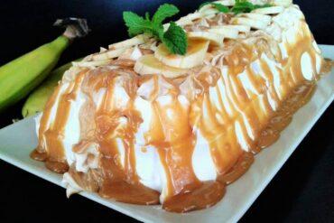 Pastel de plátano y galletas