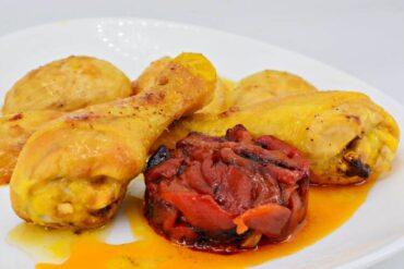 pollo asado con pimientos najeranos