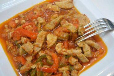 solomillo de cerdo con verduras