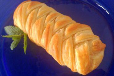 Trenza de hojaldre con salmón