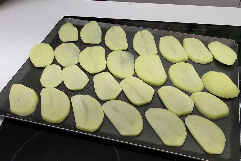 milhojas de patatas con beicon paso 1