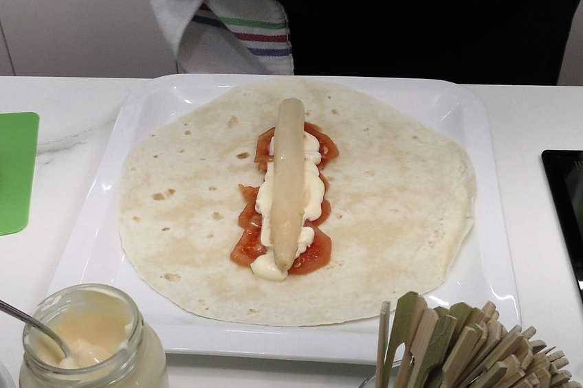 Burrito de verduras con atún paso 2