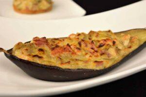 berenjenas rellenas de pavo y beicon, paso final