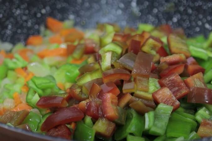 Quinoa con verduras y pollo paso 1