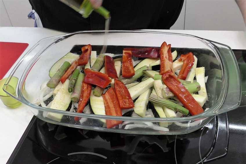Dorada al horno con verduras paso 1