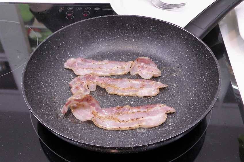 bacon en sartén