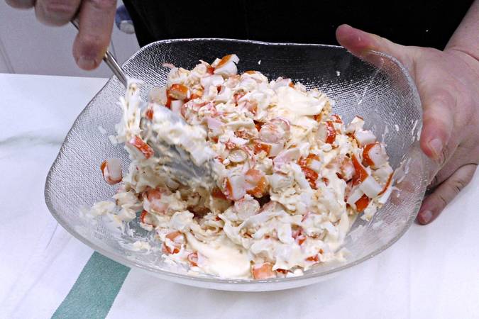 pastel de marisco y salmón ahumado paso 1