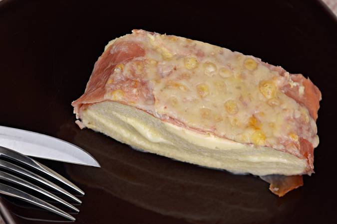 pastel de jamón y queso paso 7