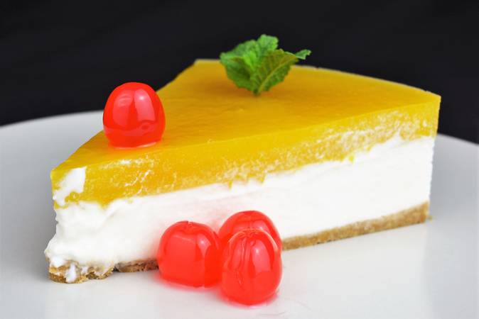 tarta de queso fría con mango paso 10
