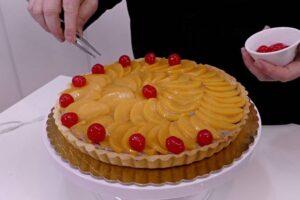 Tarta de melocotón con crema paso 9