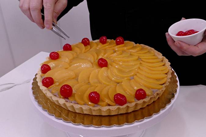 Tarta de melocotón con crema paso 9