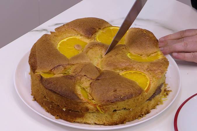 tarta de naranja rellena de chocolate paso 9