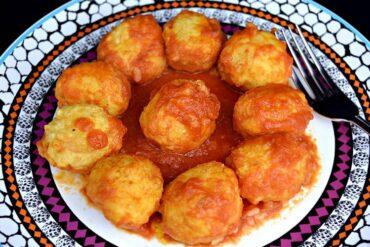 albondigas de arroz y gambas
