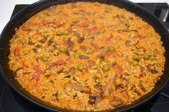 arroz meloso con setas y costilla