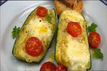 calabacines rellenos con bacalao