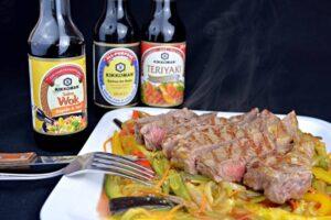 chuleta de ternera con verduras