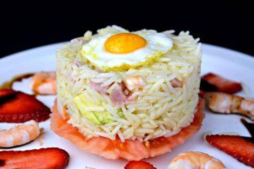 Ensalada de arroz con marisco