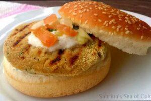 Hamburguesa vegana de garbanzos