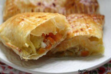 hojaldre con pescado y verduras