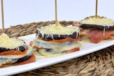 lasaña de berenjena con jamon y queso