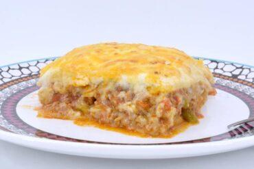 lasaña de patatas con carne