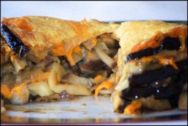 berenjena con setas y queso