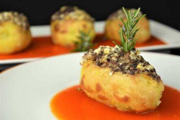 patatas rellenas con morcilla