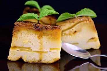 pudin de bizcocho con manzana