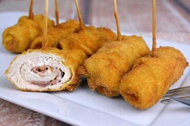 rollitos de pechuga con jamon y queso con la receta de Javier Romero