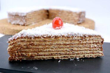 tarta de obleas con chocolate