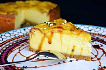 tarta de queso con manzana